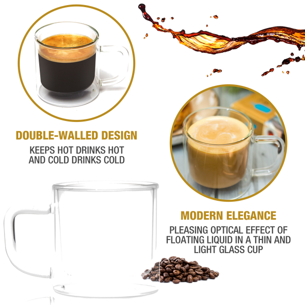 Eparé 4 oz. Espresso Glass Mug (Set of 2)