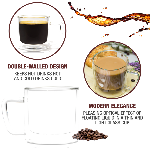 Epare Double Wall 12 oz Coffee Mugs - Cork and Key