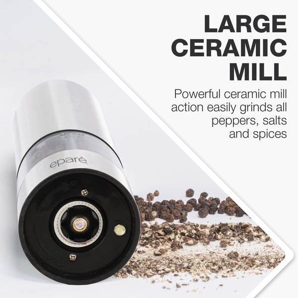 Epare Battery Operated Salt or Pepper Mill and Grinder